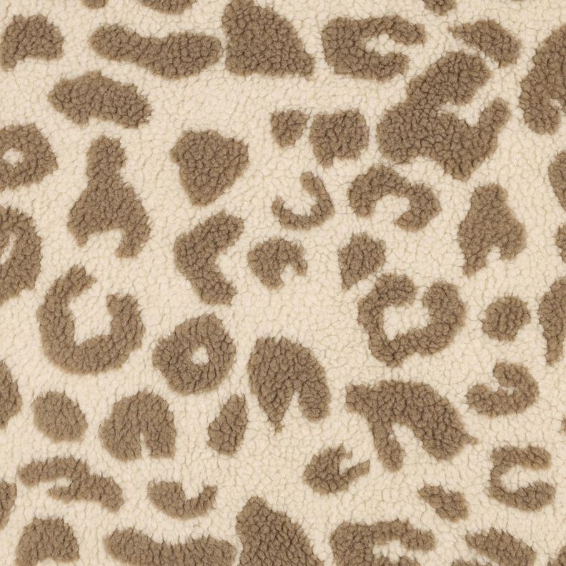 Teddy Fur leopard print – natural/dark taupe, image number 1