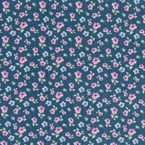 Cotton Poplin Fine Flowers – blue/pastel violet, 