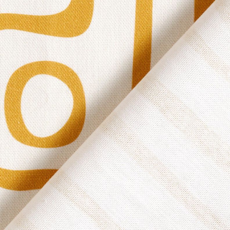 Decor Fabric Half Panama abstract striped pattern – mustard/natural, image number 4