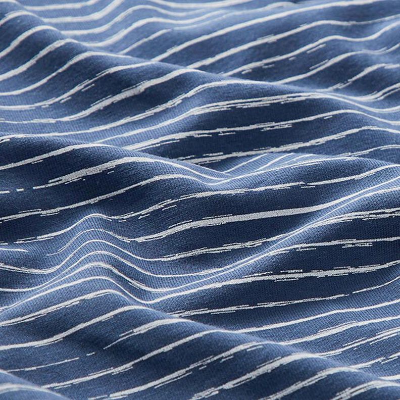 Cotton Jersey Scribble Stripes – denim blue,  image number 2