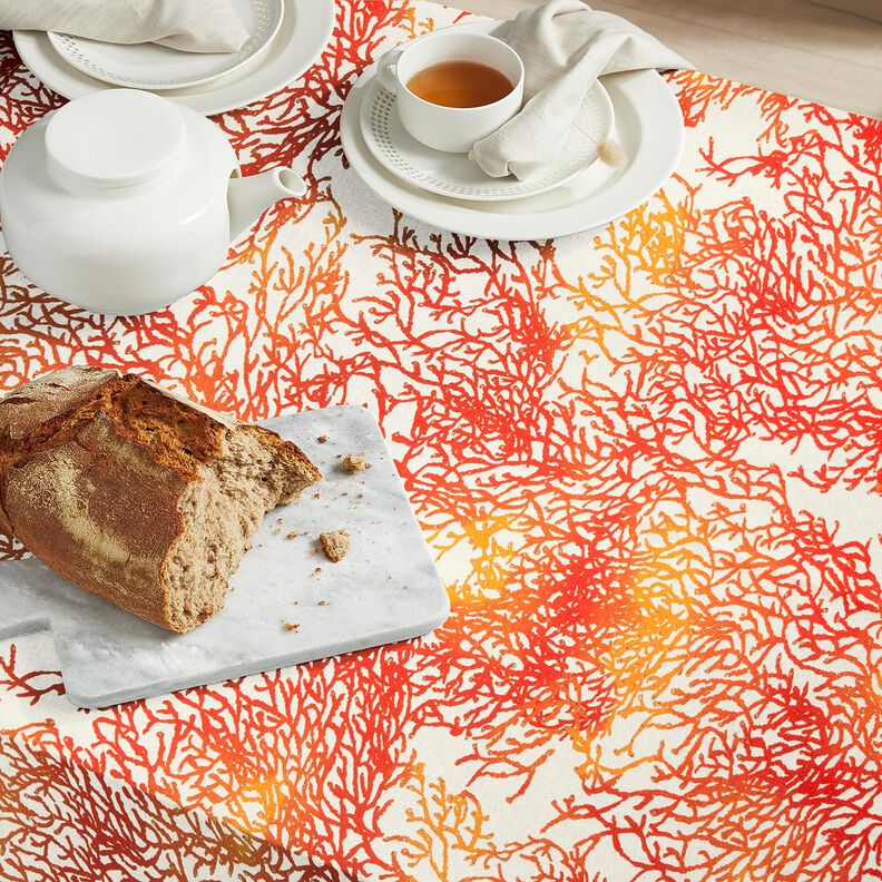 Decor Fabric Half Panama fine coral – terracotta/natural – terracotta/natural,  image number 8
