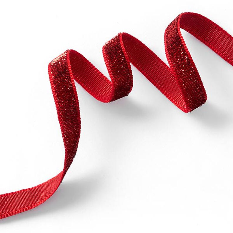 Velvet ribbon Metallic [10 mm] – carmine,  image number 1