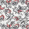 Lightweight stretch fabric abstract lilies – white/lobster,  thumbnail number 1
