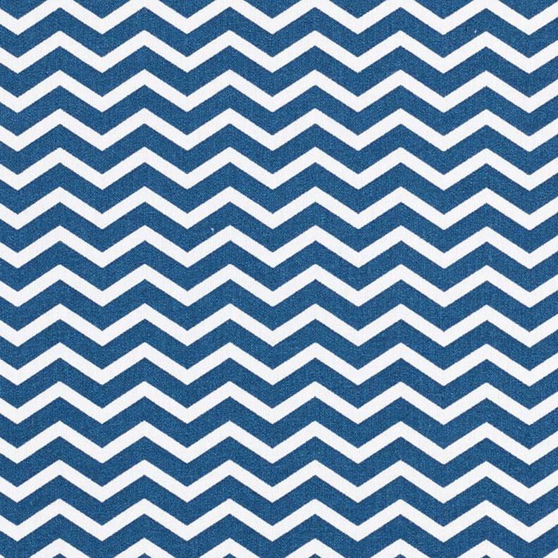 Cotton Cretonne Zigzag – navy blue/white,  image number 1