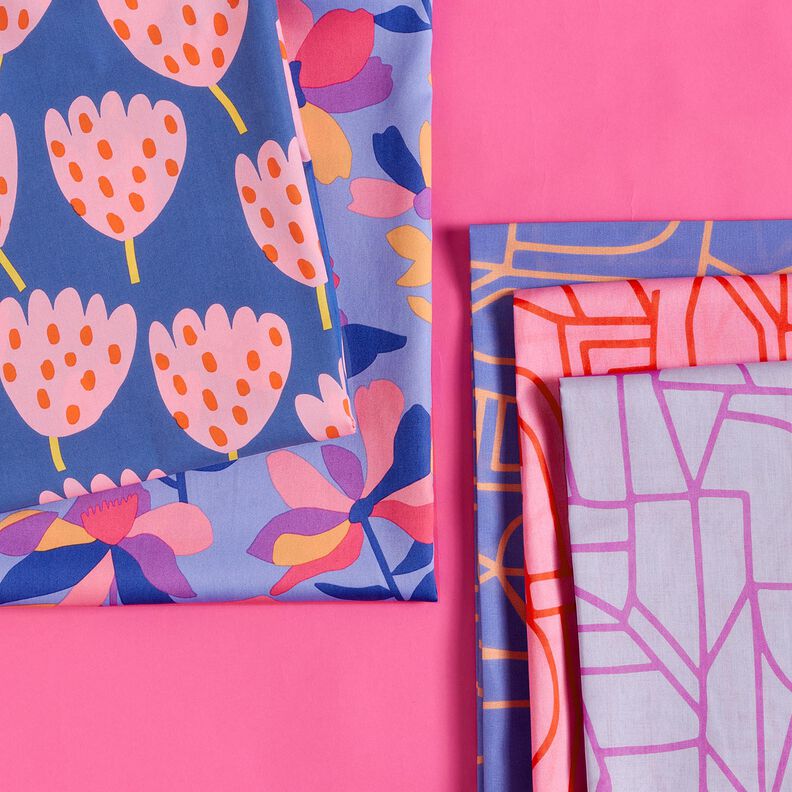Cotton Satin Cloverdale | Nerida Hansen – blue lilac/red lilac,  image number 5