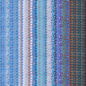 GOTS Cotton Batiste pattern blend colour gradient | TCC x LOOKS by Wolfgang Joop – blue/dark brown, 