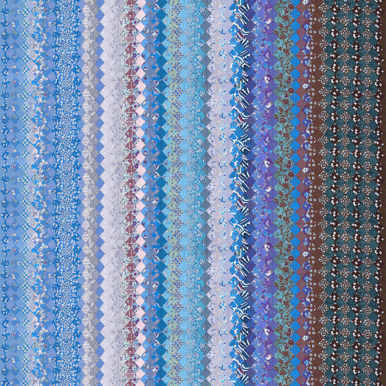 GOTS Cotton Batiste pattern blend colour gradient | TCC x LOOKS by Wolfgang Joop – blue/dark brown,  image number 1
