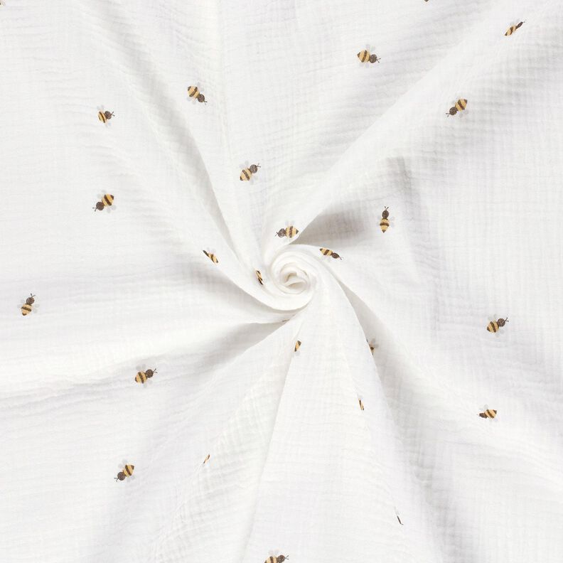 Double Gauze/Muslin Little Bees – offwhite/gold,  image number 3
