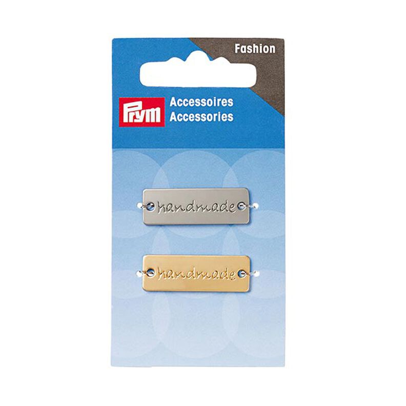 Appliqué "Handmade" pins [ 3 x 1 cm ] | Prym – silver metallic/gold,  image number 2