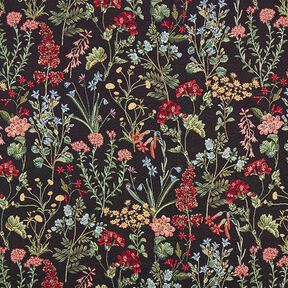 Decor Fabric Tapestry Fabric flower meadow – black, 