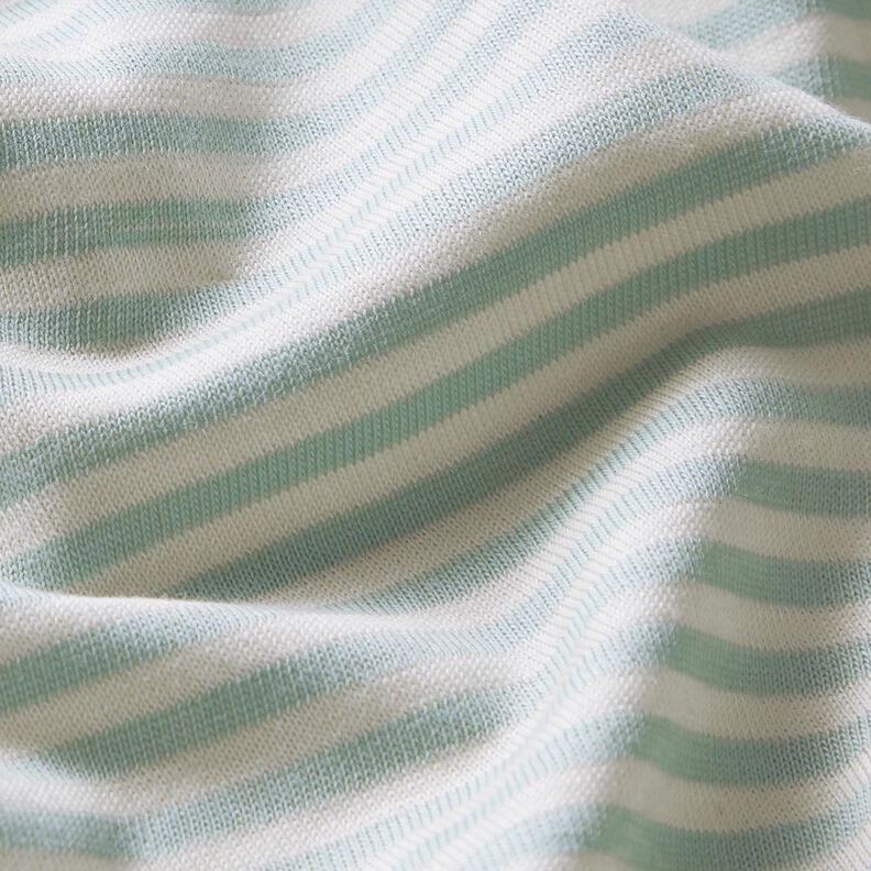 Cotton Jersey narrow stripes – offwhite/pale mint,  image number 2