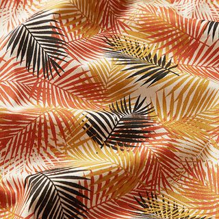 Cotton Cretonne palm leaves – light beige/black, 