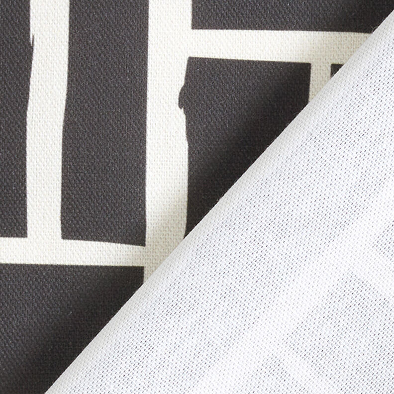 Decor Fabric Half Panama Abstract Grid – ivory/black,  image number 4