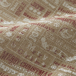 Decor Fabric Jute-Look Christmas Collage – dune/white, 