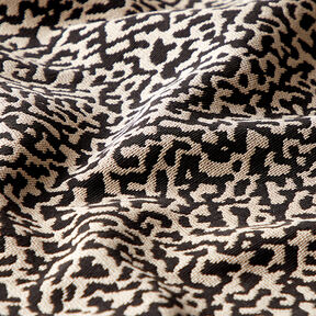 Large Abstract Leopard Print Jacquard Furnishing Fabric – black/sand, 