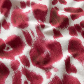 GOTS French terry batik leopard print | TCC x LOOKS by Wolfgang Joop – berry/cream, 