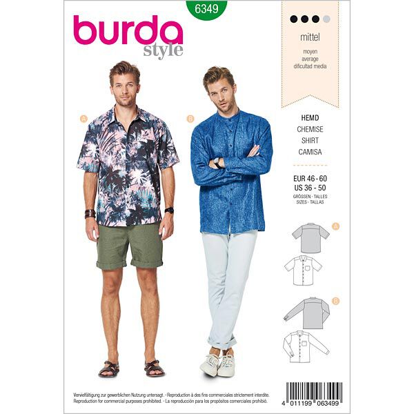 Men’s Shirt, Burda 6349 | 46 - 60,  image number 1