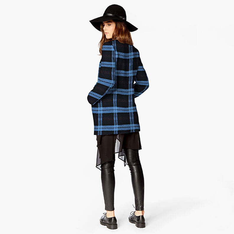 Loops Checked Coating Fabric – black/blue, image number 5