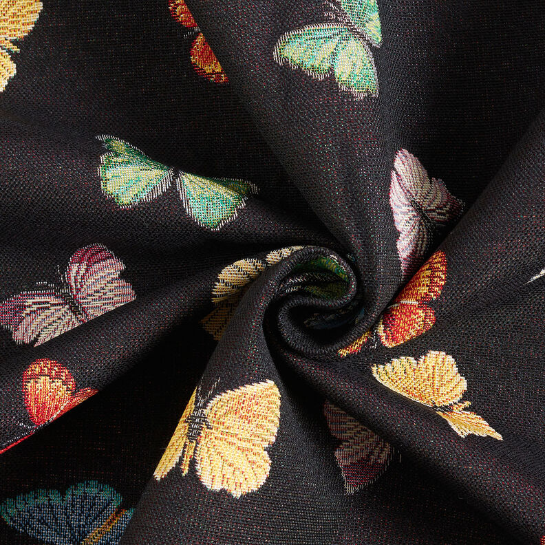 Decor Fabric Tapestry Fabric Swarm of butterflies – black,  image number 4
