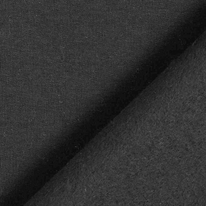 Light Cotton Sweatshirt Fabric Plain – black,  image number 5
