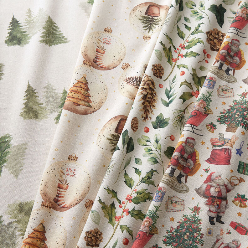Decor Fabric Half Panama nostalgic Christmas time – natural/red, image number 5