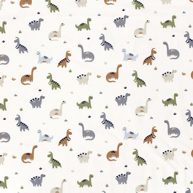 Cotton Jersey happy dinosaurs – ivory/reed,  image number 1