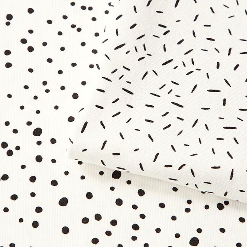 Cotton jersey irregular dots – white,  image number 6
