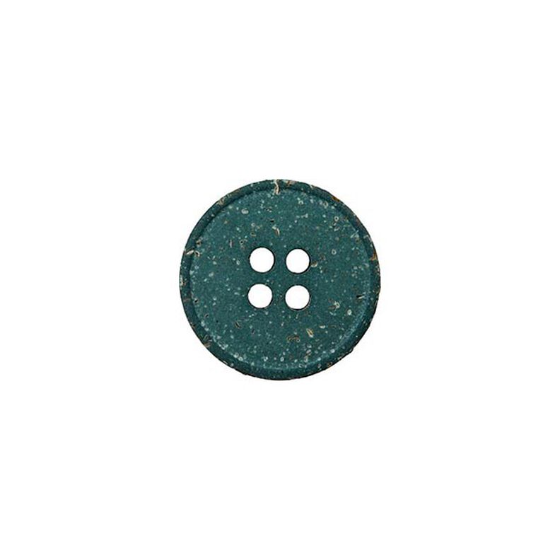 Recycled 4-Hole Hemp/Polyester Button – dark green,  image number 1