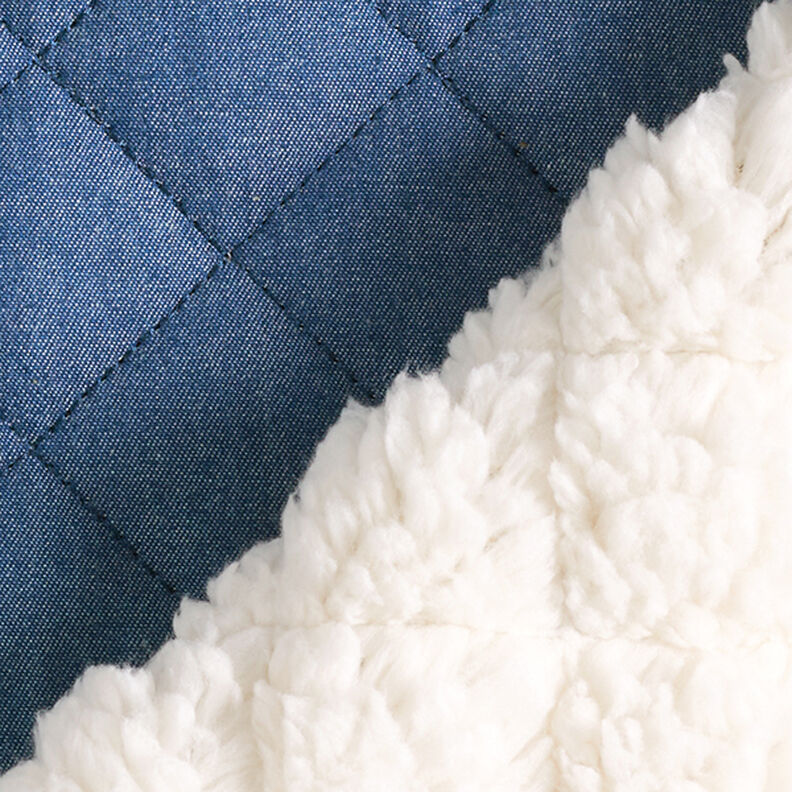 Denim Teddy Quilted Fabric – steel blue,  image number 4
