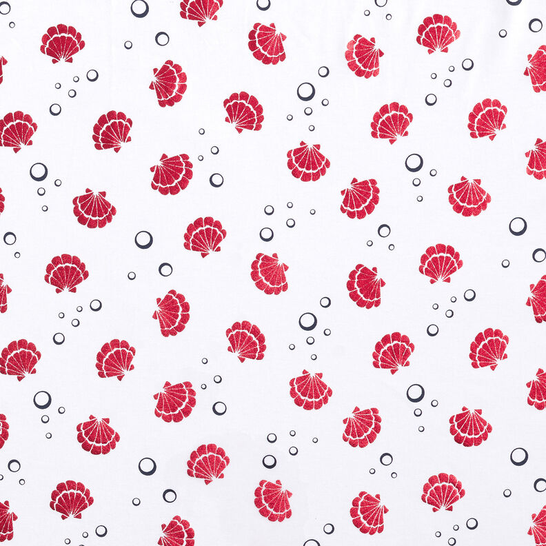 Cotton Jersey Shells Metallic – white/red,  image number 1