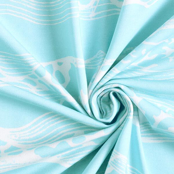 GOTS Cotton jersey Waves | Tula – light blue,  image number 3