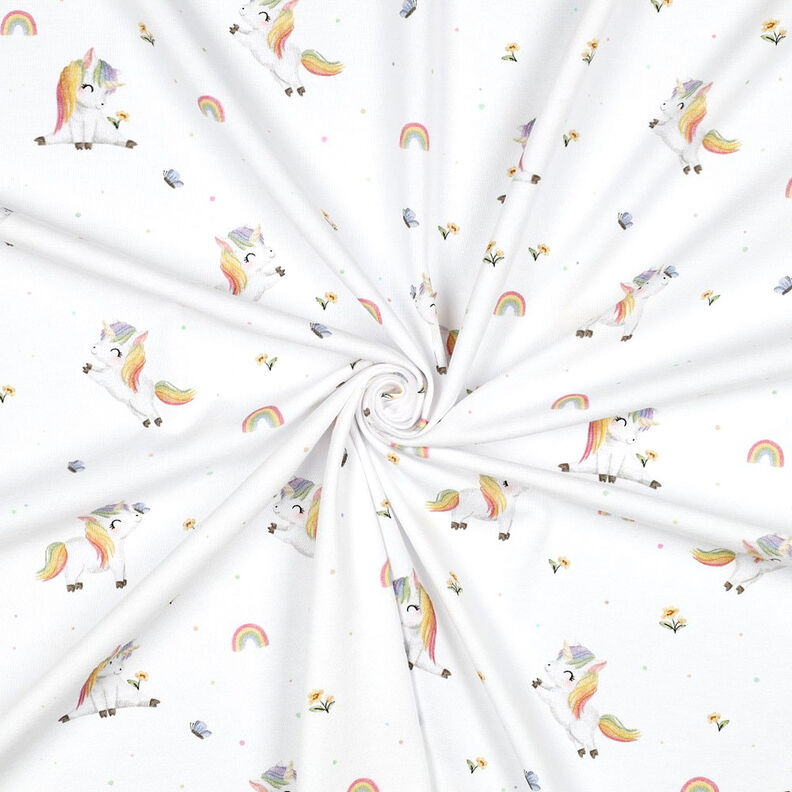 GOTS Cotton Jersey unicorns Digital Print | by Poppy – white,  image number 3