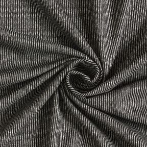 Trouser fabric wool blend melange stripes – black/white, 