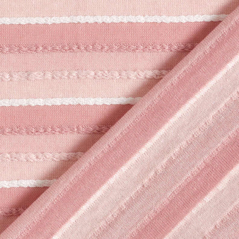 Fine knit cord stripes – pink/white,  image number 4