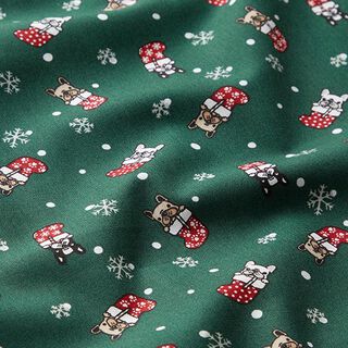 Cotton Poplin Christmas dogs – fir green, 
