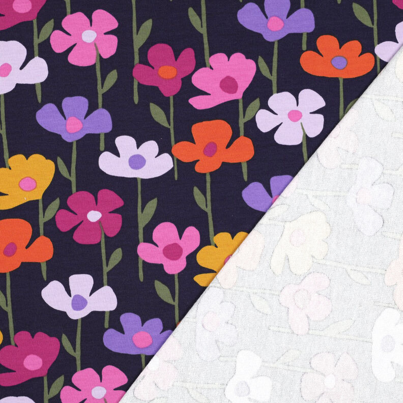 French Terry colourful flowers | Poppy Fabrics – navy blue, image number 4