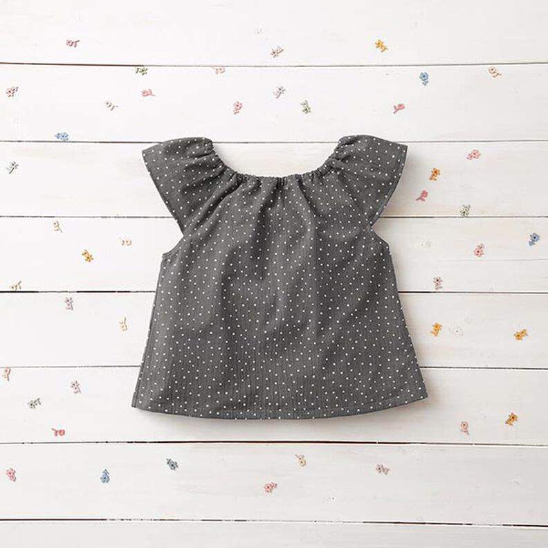 Double Gauze/Muslin Polka Dots – slate grey/white,  image number 6