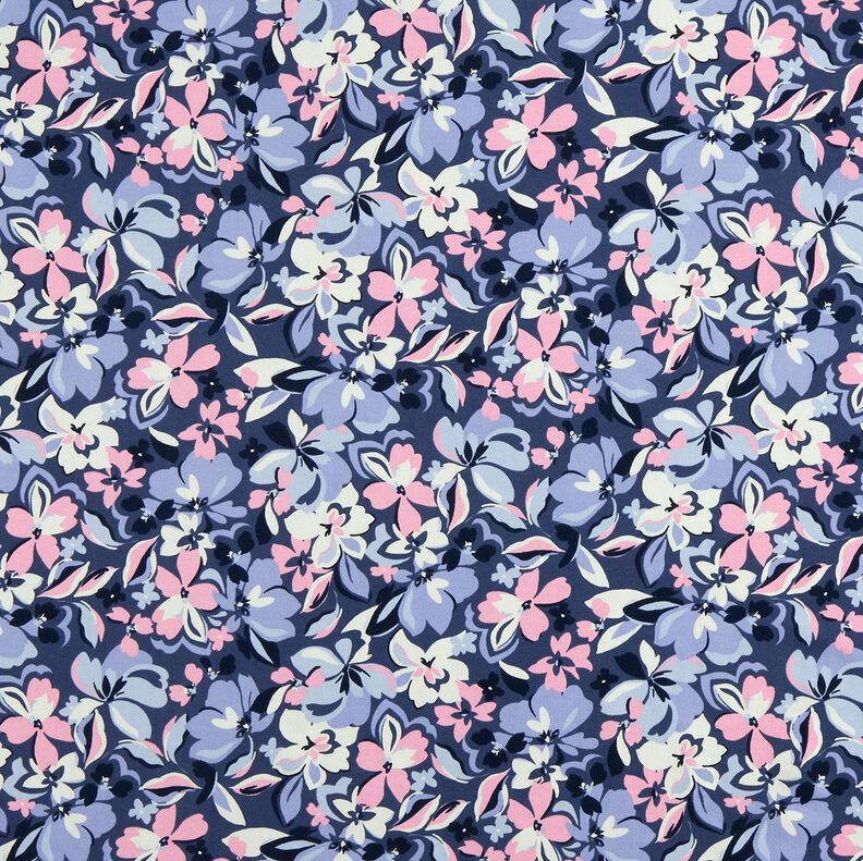 French Terry Big Flowers | Poppy Fabrics – denim blue,  image number 1