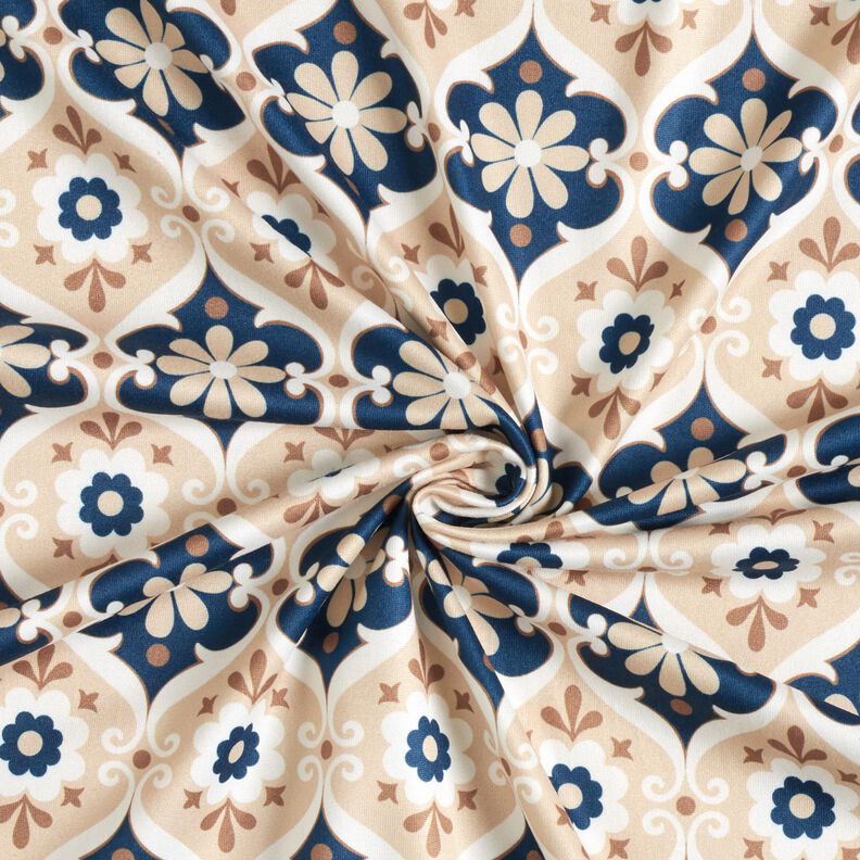 Jersey floral ornaments – beige/navy blue,  image number 4