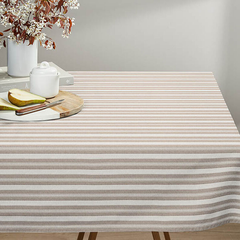 Decor Fabric Jacquard stripes – light beige/sand,  image number 5