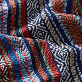 Decor Fabric Jacquard abstract stripes – navy blue/carmine, 