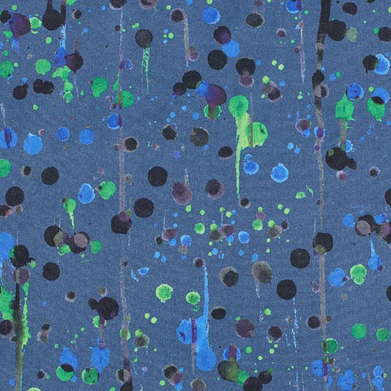 Softshell dripping blobs Digital Print – denim blue/grass green,  image number 6