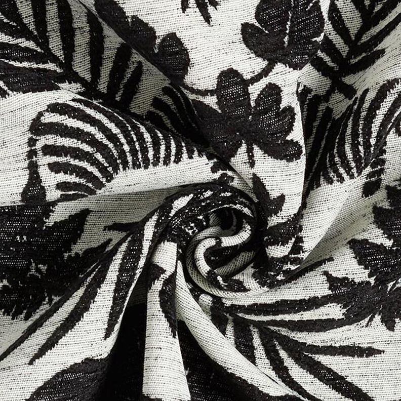 Chenille Jacquard Baroque Jungle – black/offwhite,  image number 3