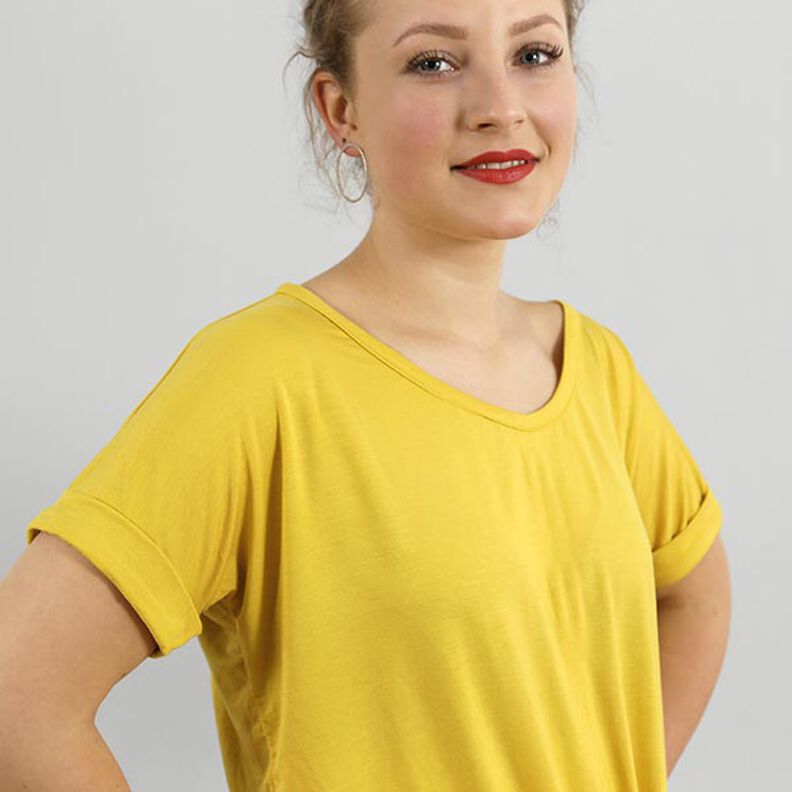 FRAU BILLE - casual knotted top with turn-up sleeves, Studio Schnittreif  | XS -  L,  image number 7