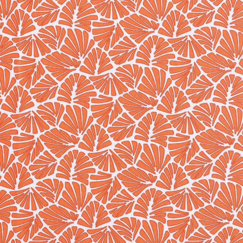 Coated Cotton abstract mini leaves – orange/white,  image number 1