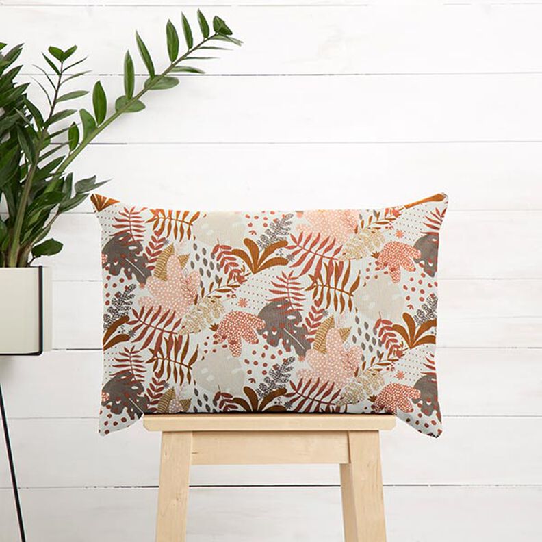 Cotton Cretonne Abstract Jungle Plants – terracotta/apricot,  image number 8