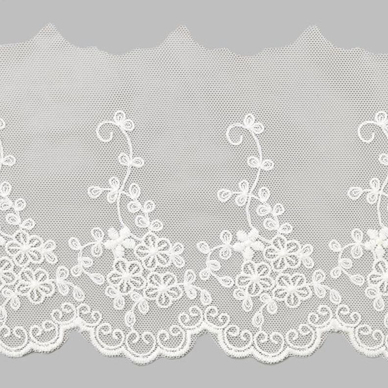 Floral Tulle Lace (120 mm) – white,  image number 1