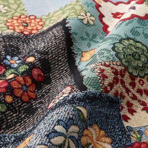 Decor Fabric Tapestry Fabric denim patchwork – light beige/denim blue, 