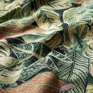 Decor Fabric Tapestry Fabric Palm Leaves – dark green, 