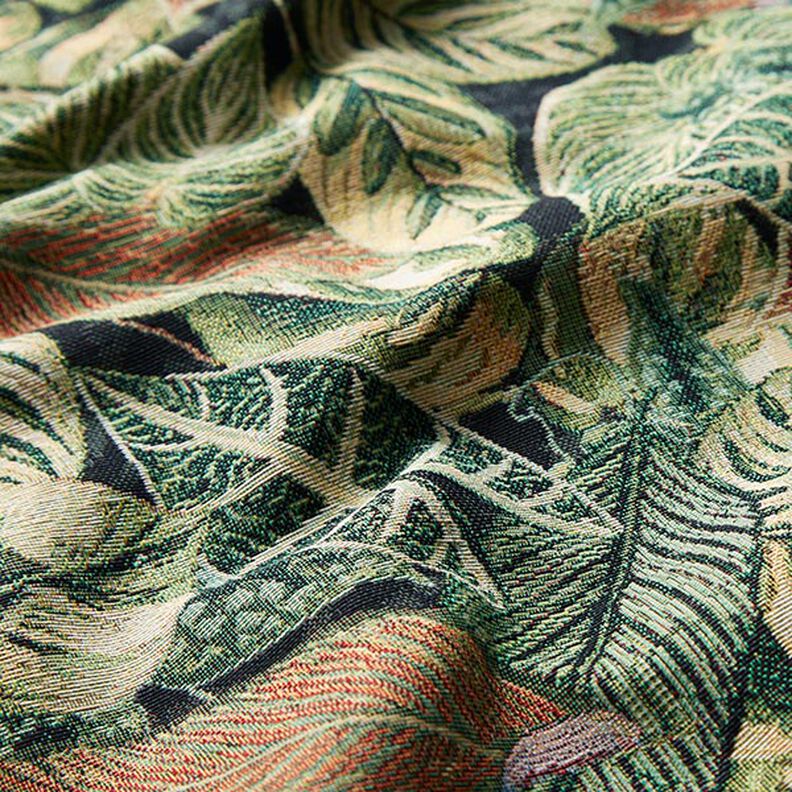 Decor Fabric Tapestry Fabric Palm Leaves – dark green,  image number 2